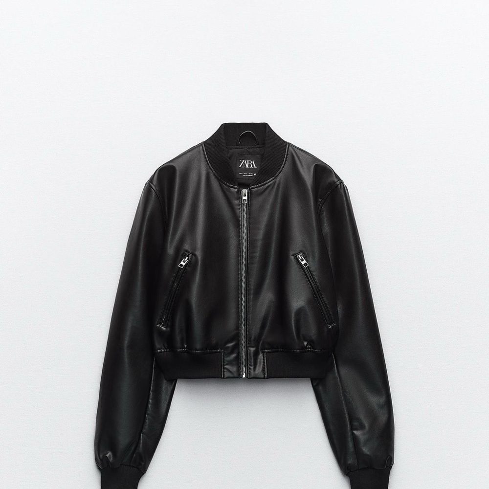 Zara Women's Black Bomber Jacket